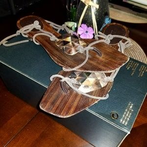 Gucci embellished wrap around sandals